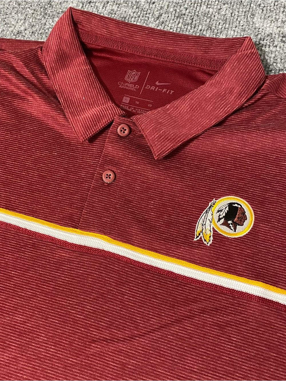 Nike On Field Washington Redskins Mens XL Dri Fit Sideline Polo NWT